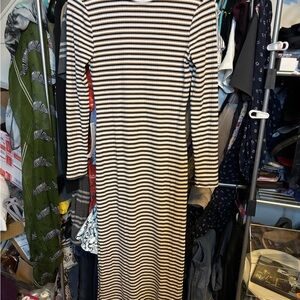 Topshop High Neck Ribbed Jersey Long Sleeve Dress with Back Cutout